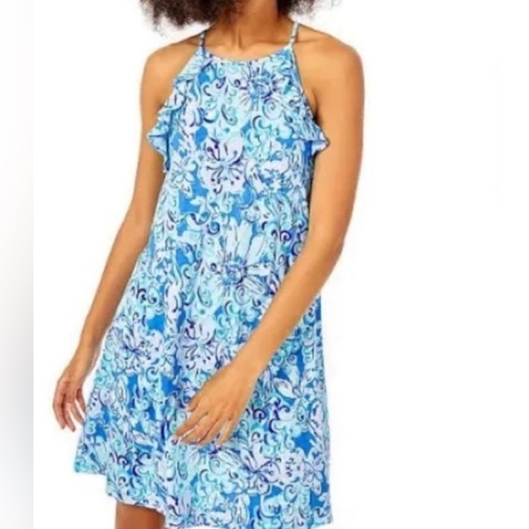 Lilly Pulitzer Womens Dress Saltwater Blue Billie Suns Out Funs Out NWOT SZ S - Picture 1 of 8